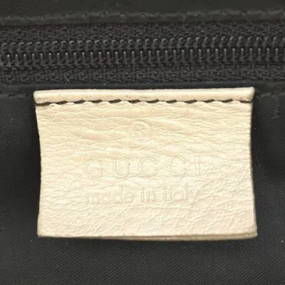 Pre-owned Gucci Light Beige Leather Canvas Shoulder Bag () In Sand