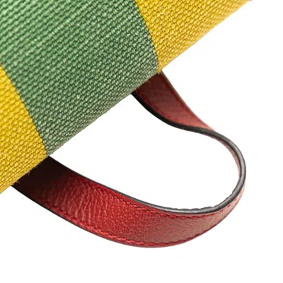 Pre-owned Gucci Multi-color Red Color Canvas Leather Backpack ()