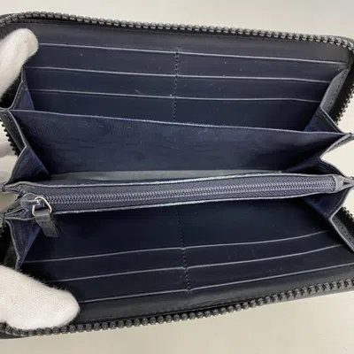 Pre-owned Gucci Navy Pvc Long Wallet (bi-fold) () In Blue