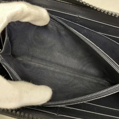 Pre-owned Gucci Navy Pvc Long Wallet (bi-fold) () In Blue