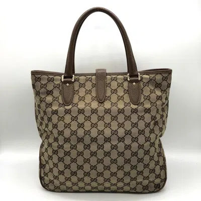 Pre-owned Gucci New Jackie Beige Brown Gg Canvas Tote Bag () In Multi