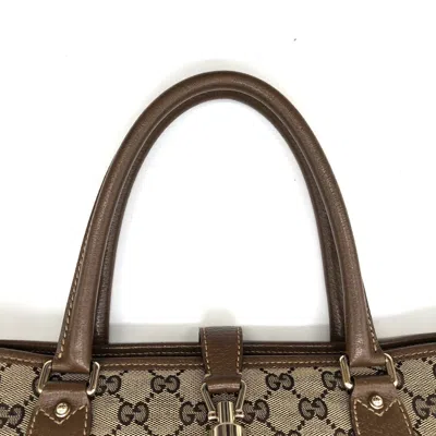 Pre-owned Gucci New Jackie Beige Brown Gg Canvas Tote Bag () In Multi