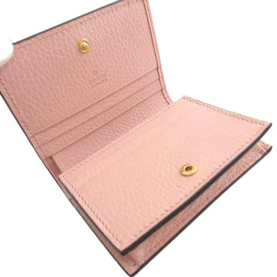 Pre-owned Gucci Pink Leather Gg Supreme Wallet (bi-fold) ()