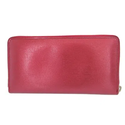 Pre-owned Gucci Red Color Leather Long Wallet (bi-fold) ()