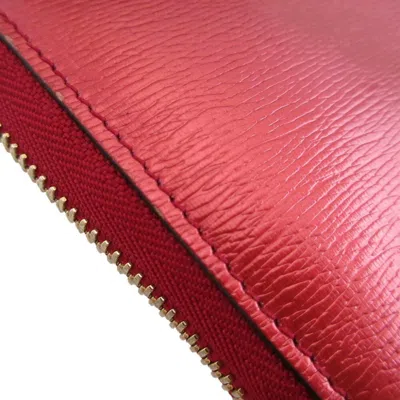 Pre-owned Gucci Red Color Leather Long Wallet (bi-fold) ()