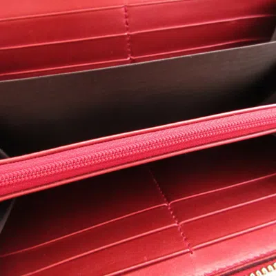 Pre-owned Gucci Red Color Leather Long Wallet (bi-fold) ()