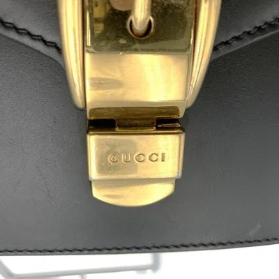 Pre-owned Gucci Sherry Line Black Leather Shoulder Bag ()