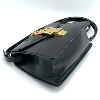 Pre-owned Gucci Sherry Line Black Leather Shoulder Bag ()