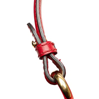 Pre-owned Gucci Sherry Line Red Color Leather Handbag Shoulder Bag ()