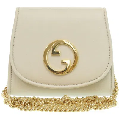 Pre-owned Gucci White Leather Chain/shoulder Wallet ()