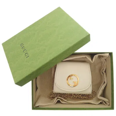 Pre-owned Gucci White Leather Chain/shoulder Wallet ()