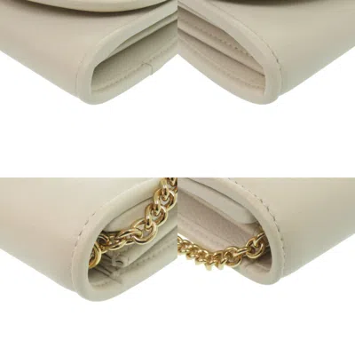 Pre-owned Gucci White Leather Chain/shoulder Wallet ()
