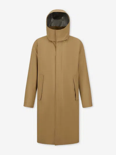 Laminar Hooded Pocket Parka Coat In Brown