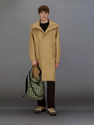 Laminar Hooded Pocket Parka Coat In Brown