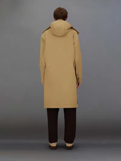 Laminar Hooded Pocket Parka Coat In Brown