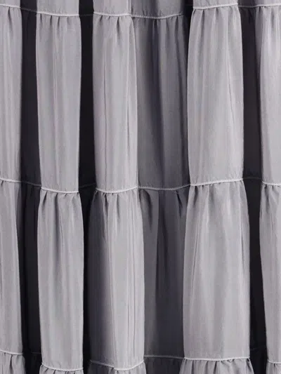 Forte Forte Draped Habotai Silk Skirt In Gray