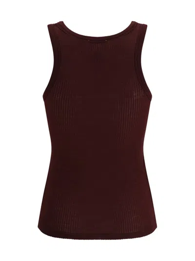 Forte Forte Halter-neck Tank Top In Wool Jersey In Brown