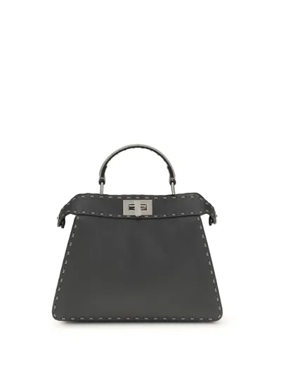 Fendi Small Peekaboo Iseeu Selleria Stitching Tote Bag In Gray