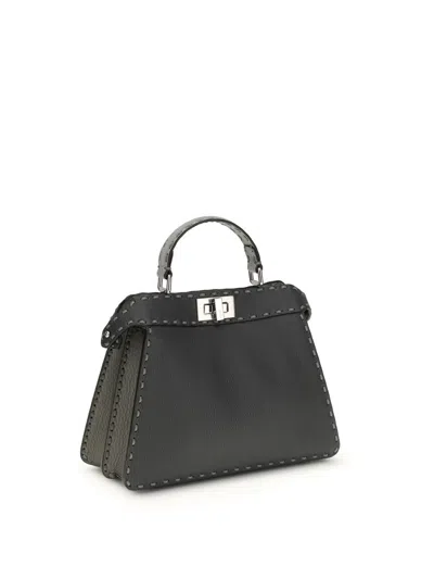 Fendi Small Peekaboo Iseeu Selleria Stitching Tote Bag In Gray