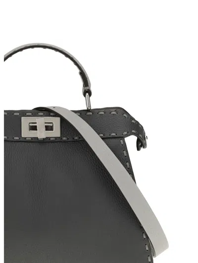 Fendi Small Peekaboo Iseeu Selleria Stitching Tote Bag In Gray