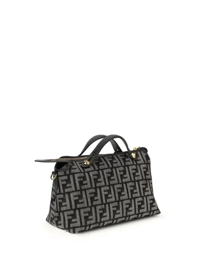 Fendi Blue Cotton Shoulder Bag In Multi