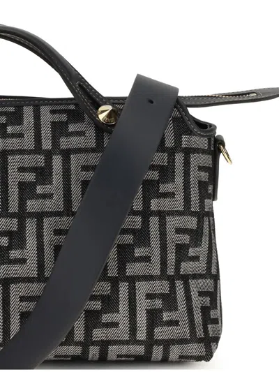 Fendi Blue Cotton Shoulder Bag In Multi