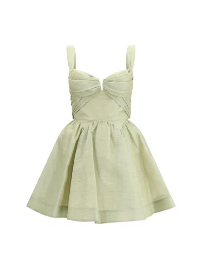 Zimmermann Rebellion Drape Mini Dress Palm In Green