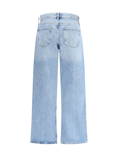 Agolde Blue Cotton Straight-leg Jeans In Blue