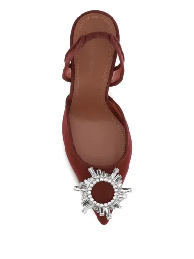 Amina Muaddi 95mm Begum Crystal-embellished Heeled Sandals In Red