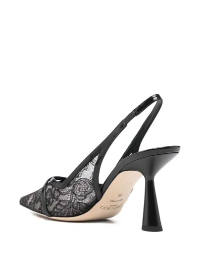 Jimmy Choo Amita Pumps With Lace And Pearl Detail In Black