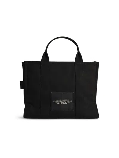 Marc Jacobs Black Cotton Canvas Small Tote Bag In Black