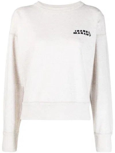 Isabel Marant Shad Lightweight Cotton Sweatshirt With Logo Clothing In Neutral