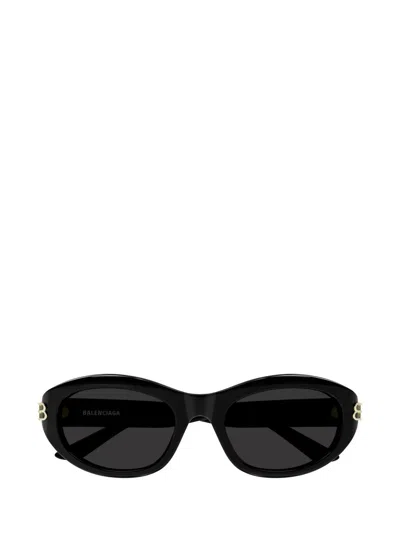 Balenciaga Bb0434sk Linea Everyday 001 Black Grey Sunglasses In Black