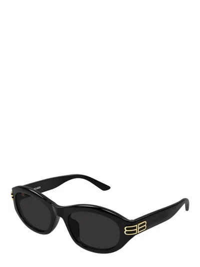 Balenciaga Bb0434sk Linea Everyday 001 Black Grey Sunglasses In Black
