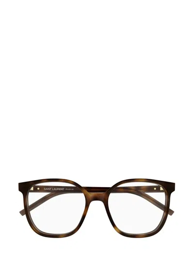 Saint Laurent Sl M155003-havana-havana-transparent In Brown
