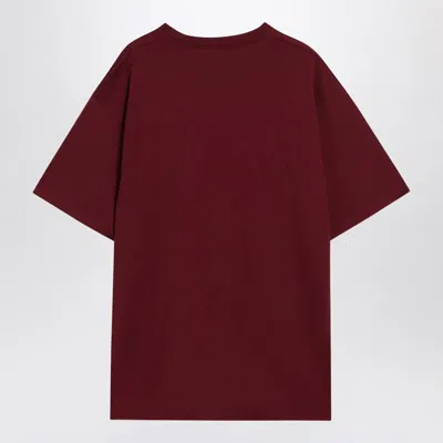 Gucci Burgundy Cotton Jersey Printed T-shirt In Red