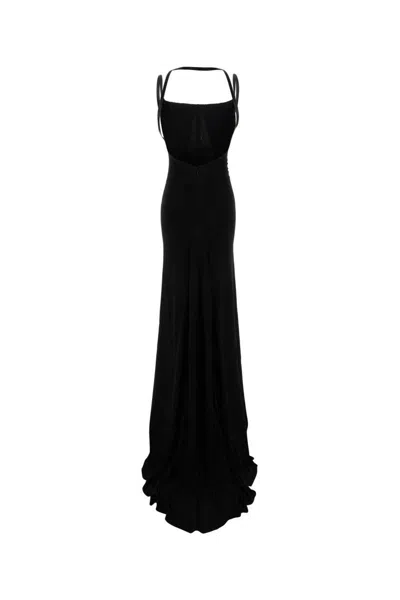 Dsquared2 Dsquared Women Black Crepe Long Dress In Black