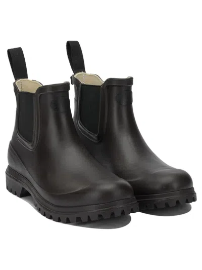 Superga Rubber Chelsea Boots In Black