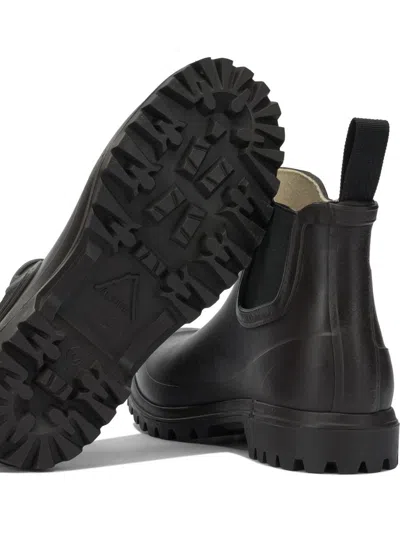 Superga Rubber Chelsea Boots In Black