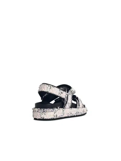 Tory Burch Sporty Leather And Fabric Sandals In Black