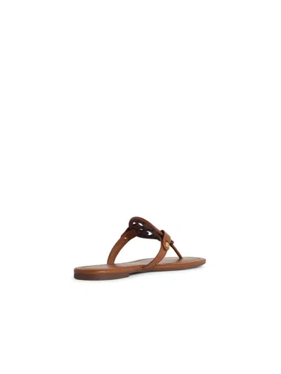 Tory Burch Miller Flip-flops In Leather In Brown