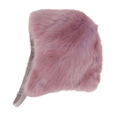 Acne Studios Purple Shearling Hat In Pink