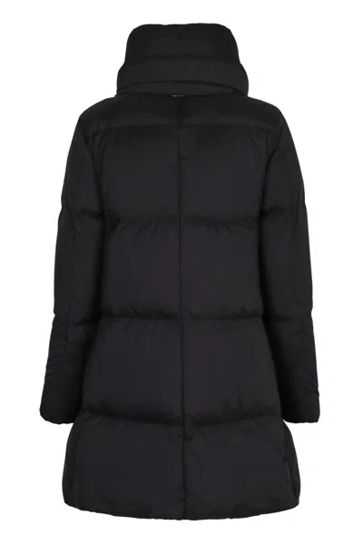 Herno Down Jacket Full-zip In Nylon In Black