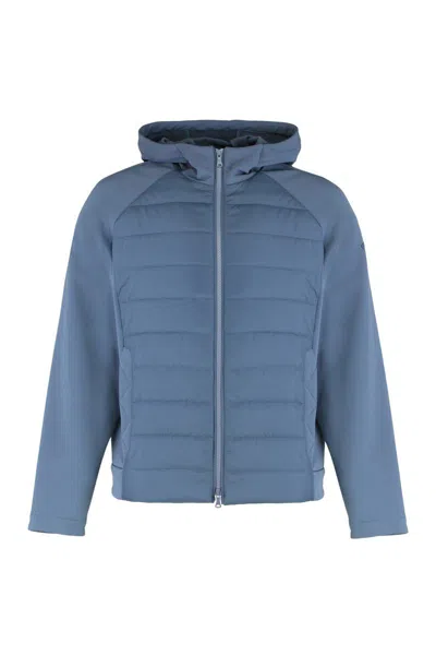 Paul & Shark Technical Fabric Jacket With Zip And Hood In Blue