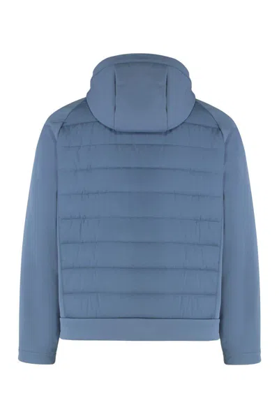 Paul & Shark Technical Fabric Jacket With Zip And Hood In Blue