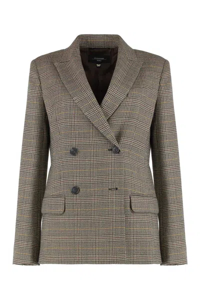 Weekend Max Mara Blazer In Batavia Wool In Multi
