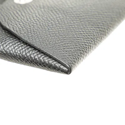 Pre-owned Hermes Bastia Black Epsom Leather Coin Purse/coin Case ()