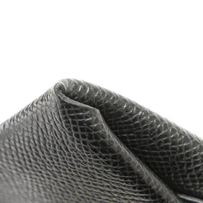 Pre-owned Hermes Bastia Black Epsom Leather Coin Purse/coin Case ()