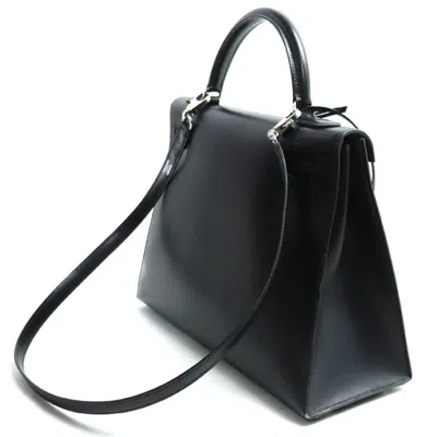 Pre-owned Hermes Black Box Calf Leather Shoulder Bag ()
