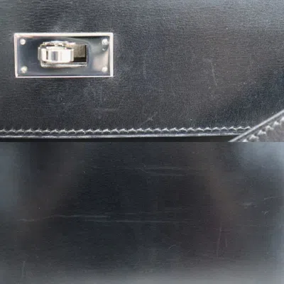 Pre-owned Hermes Black Box Calf Leather Shoulder Bag ()